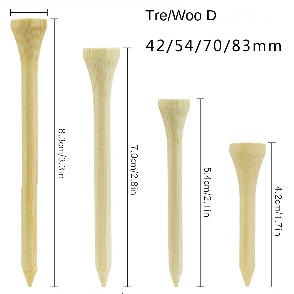 Tre golf tee 100 đếm/túi mạnh hơn gỗ bóng golf giá đỡ 4 kích cỡ có sẵn 42/54/70/83 mm