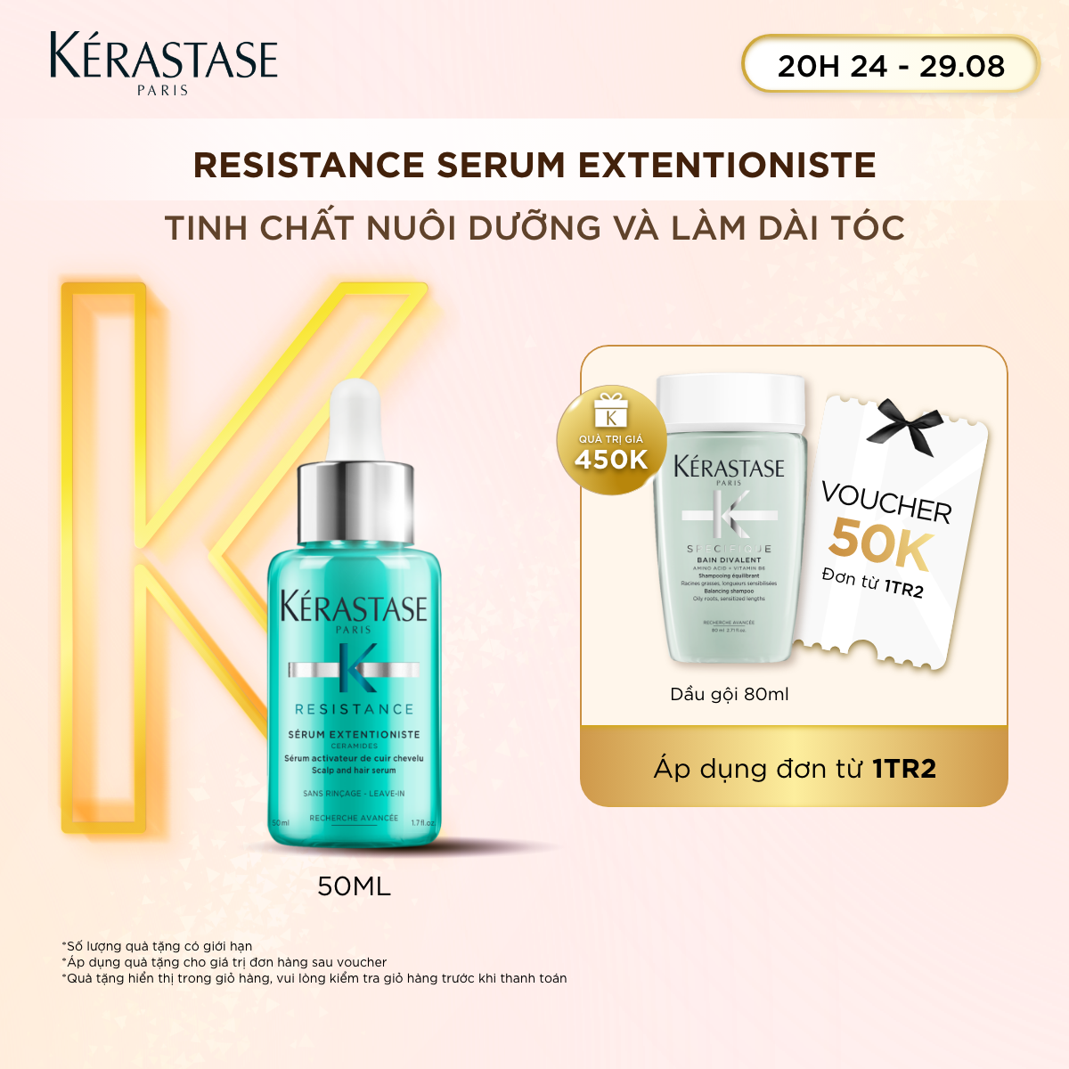 Serum chuyên sâu giúp nuôi dưỡng và làm dài tóc dành cho da đầu Kérastase Extentioniste 50ml