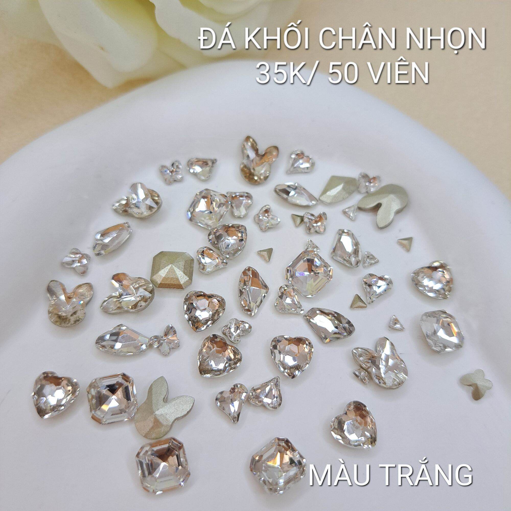 Đá khối nail- đá chân nhọn trắng