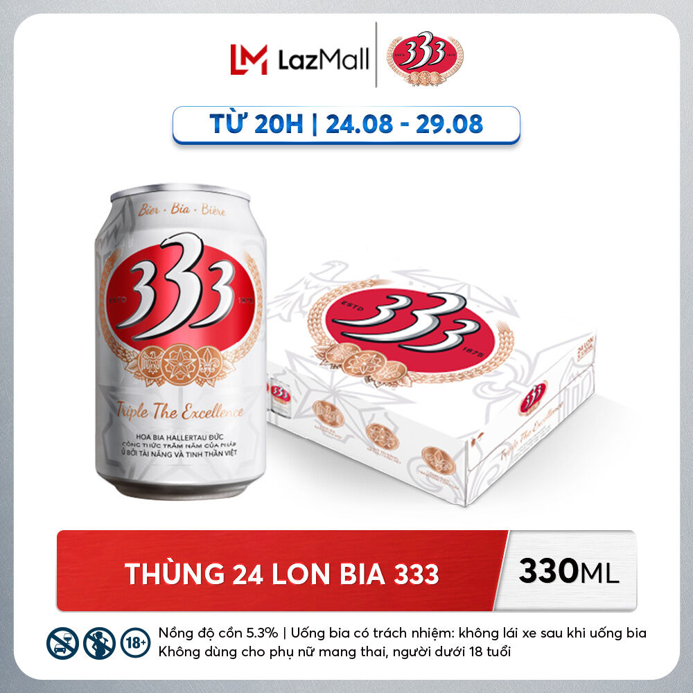 Thùng 24 lon bia 333 - 330ml/lon