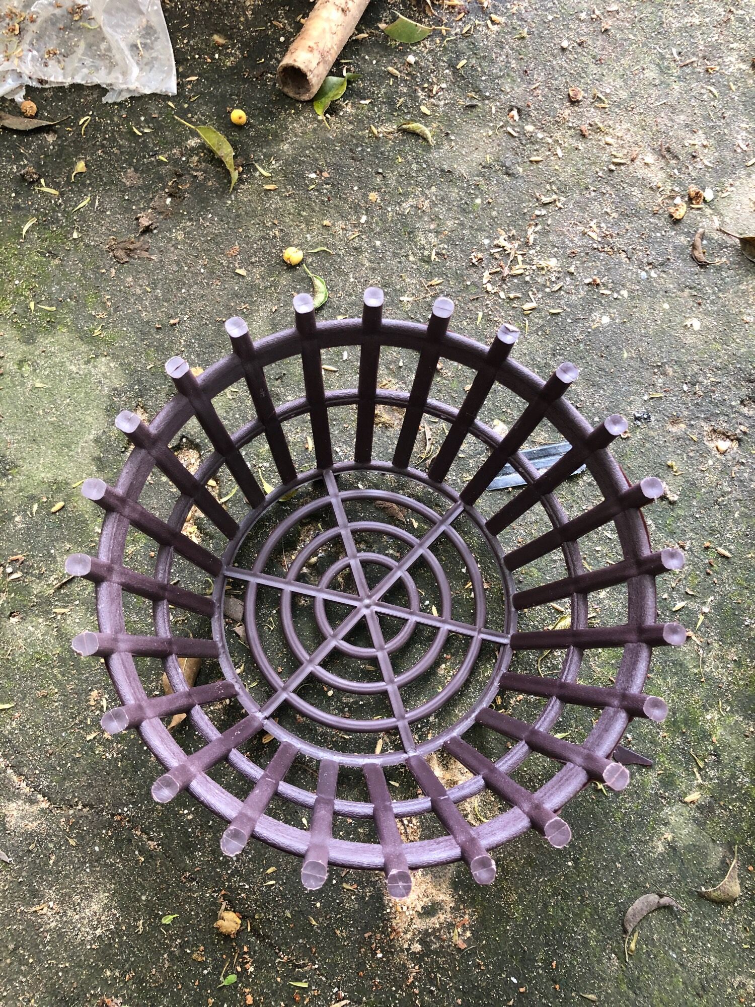 Chậu lan nhựa giả gỗ - màu nâu - f25 - miệng 25cm - cao 17cm