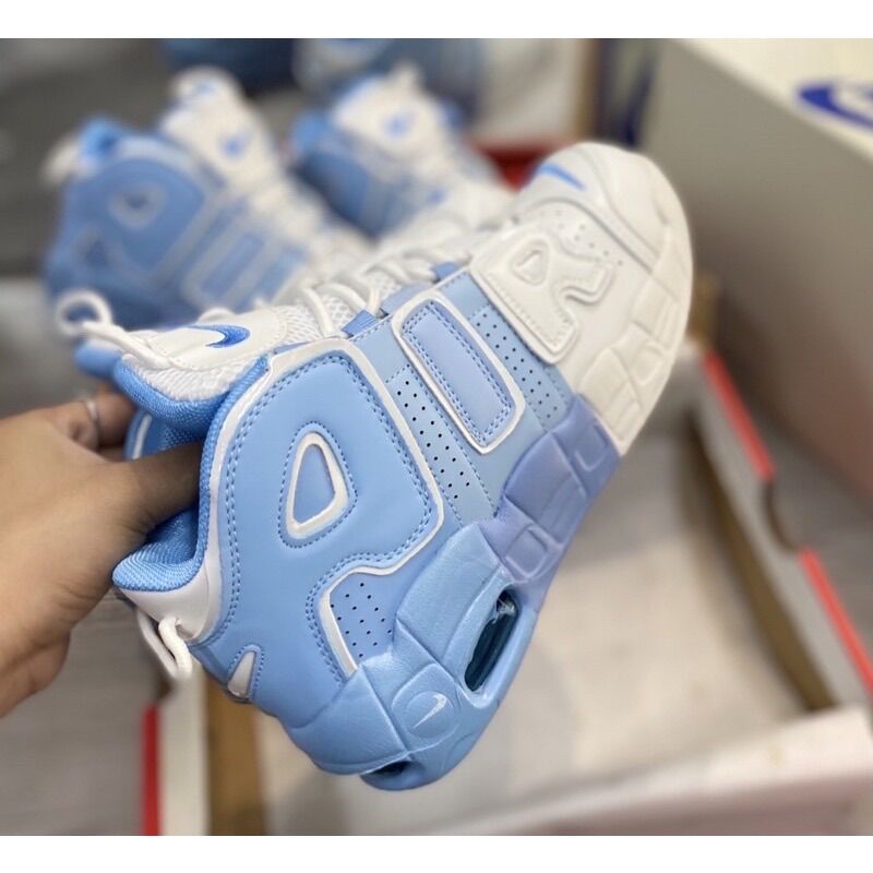 Giầy Uptempo air trắng xanh chất đẹp Fullbox