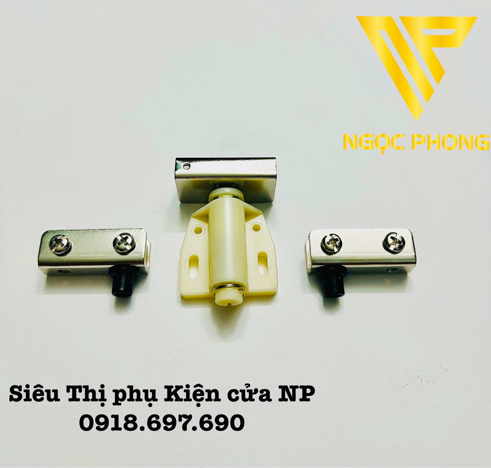 Bộ bản lề nhấn kính đóng mở màu inox - kính 5-8mm