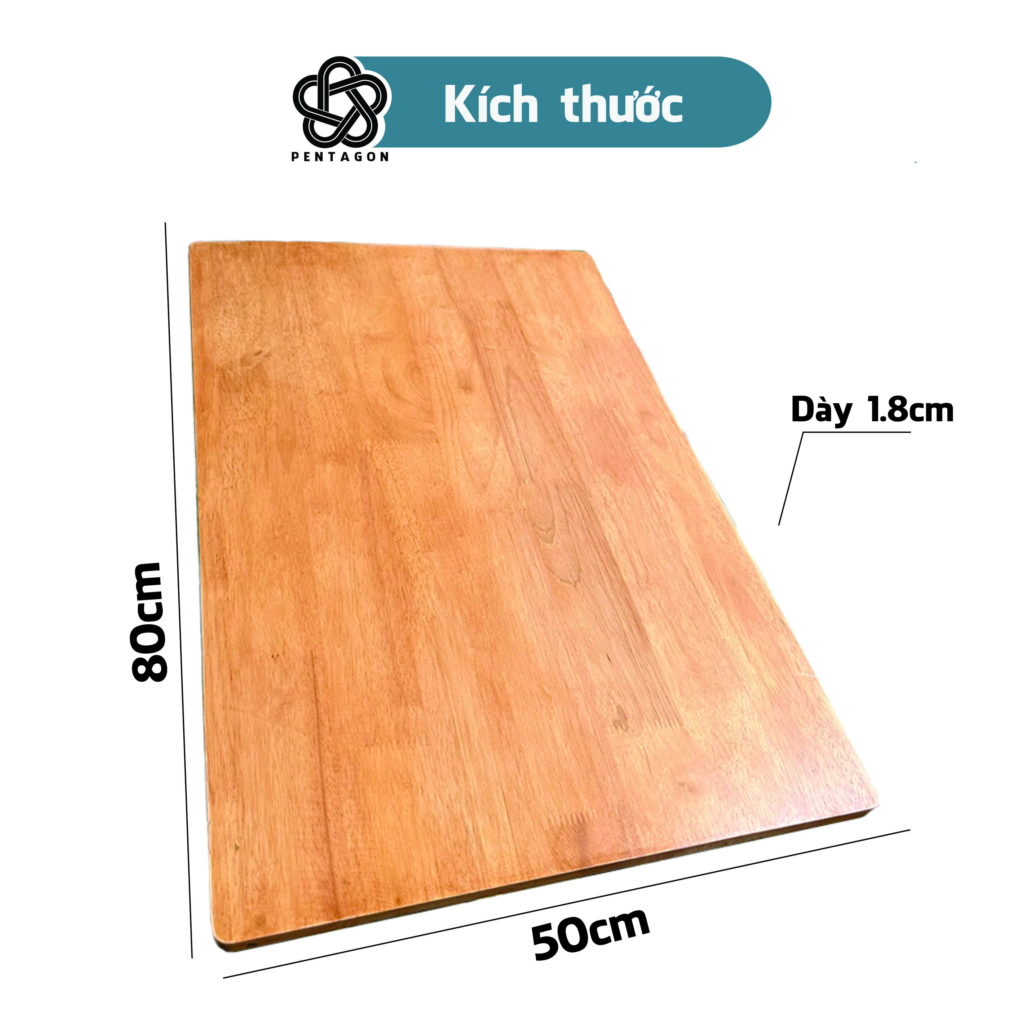 [100% gỗ] Mặt bàn gỗ cao su 50cmx80cm,Mặt bàn gỗ