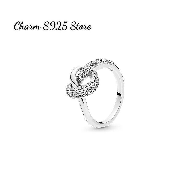 NHẪN ĐEO TAY PAN ALE TIM ĐÍNH ĐÁ BẠC S925