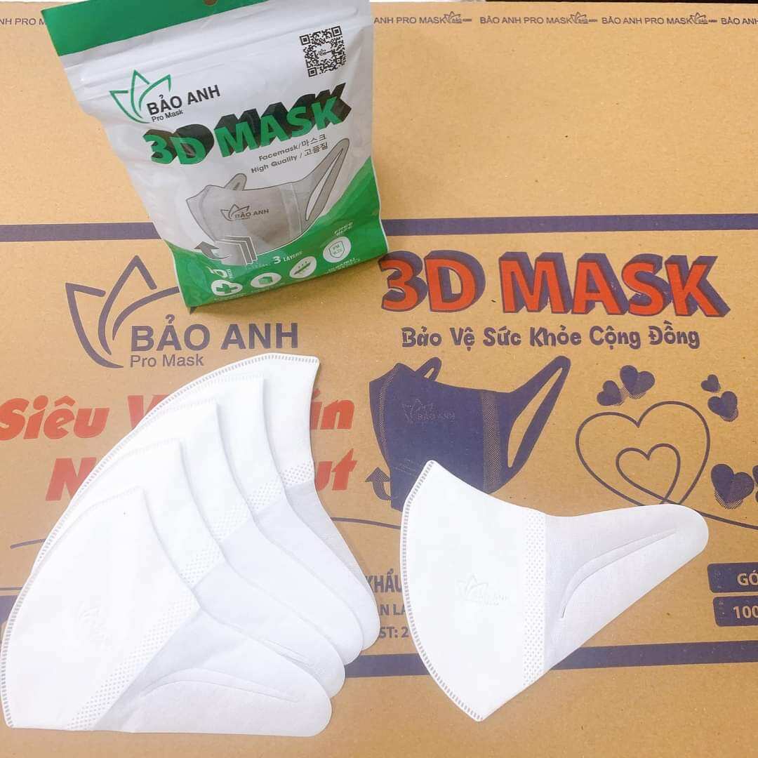 Khẩu Trang 3D Mask Bảo Anh ( Túi Zip 10 chiếc)