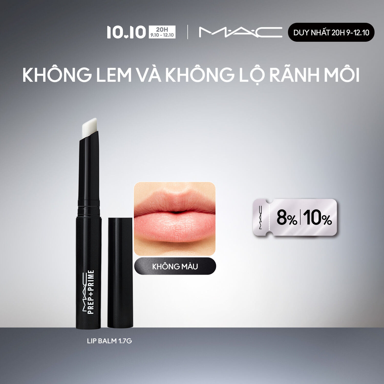Son lót dưỡng ẩm MAC Prep + Prime Lip 1.7g | Làm mịn và làm đầy rãnh môi giúp son lên màu chuẩn xác