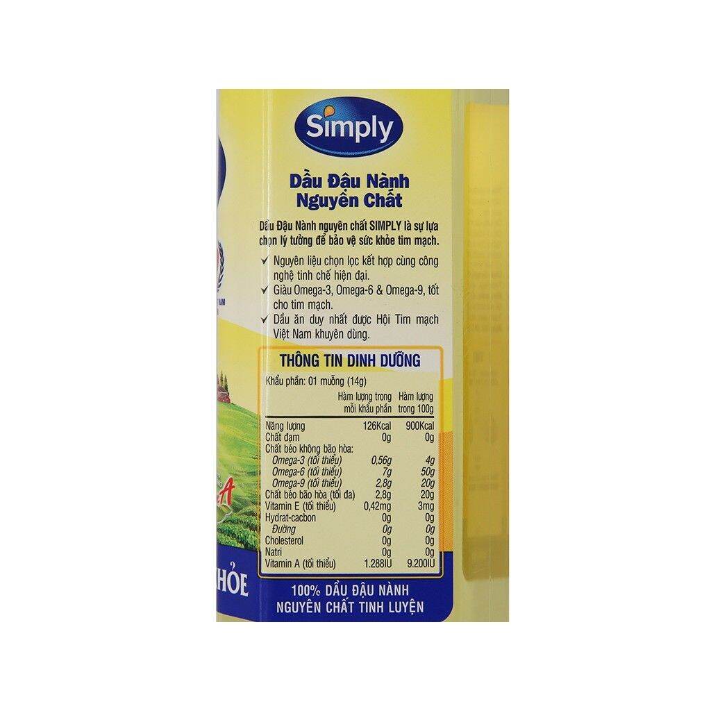 Dầu đậu nành Simply can 2 lít