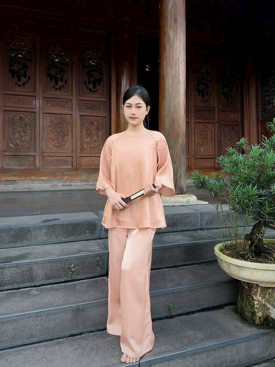 [HCM - BC] - Đồ lam đi chùa cho nữ - Voan lụa cao cấp