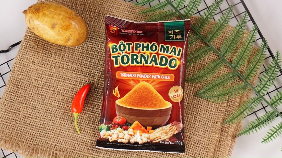 Bột Phô mai lắc Vị Cay Tornado gói 100g