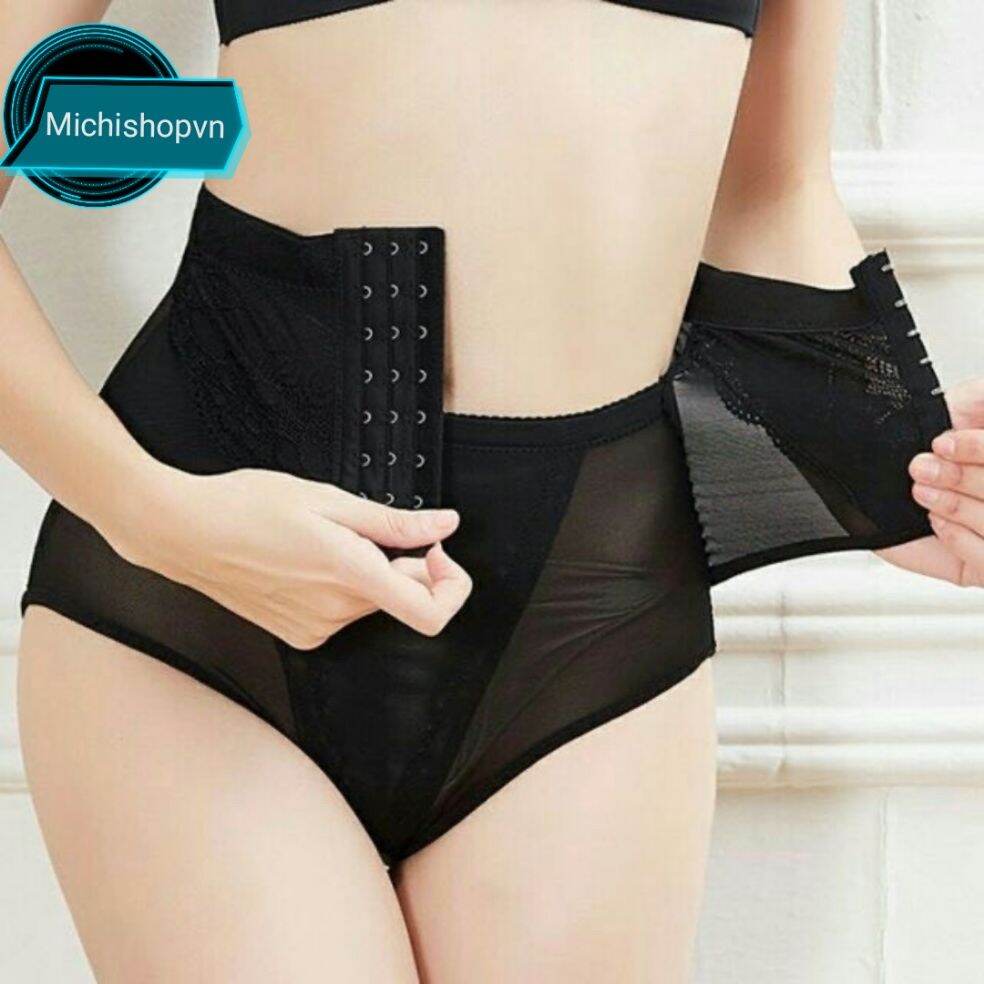 Quần gen nịt bụng định hình eo thon gọn- Quần gen cài móc 3 nấc cài điều chỉnh