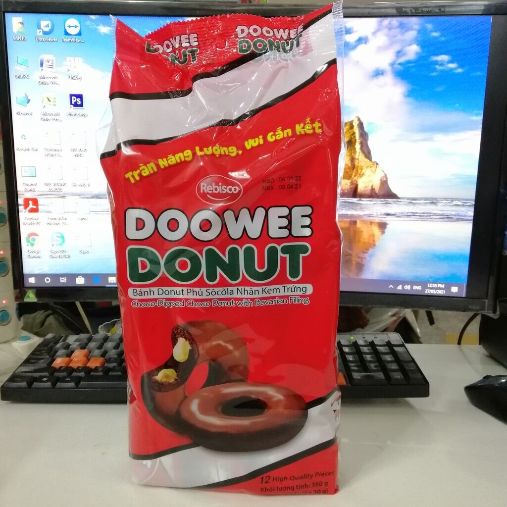 COMBO 12 GÓI BÁNH  DOOWEE DONUT PHỦ SOCOLA (mùi SÔ-CÔ-LA)