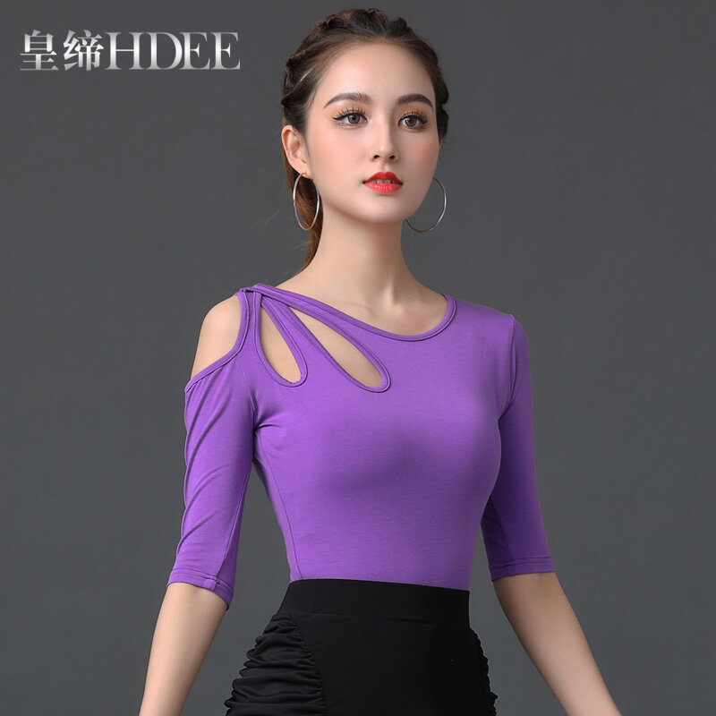 Hoàng đế khiêu vũ tay ngắn nhảy latin áo sơ mi nữ khiêu vũ hiện đại luyện tập quần áo lý tưởng cho rumba cha-cha samba và bullfighting