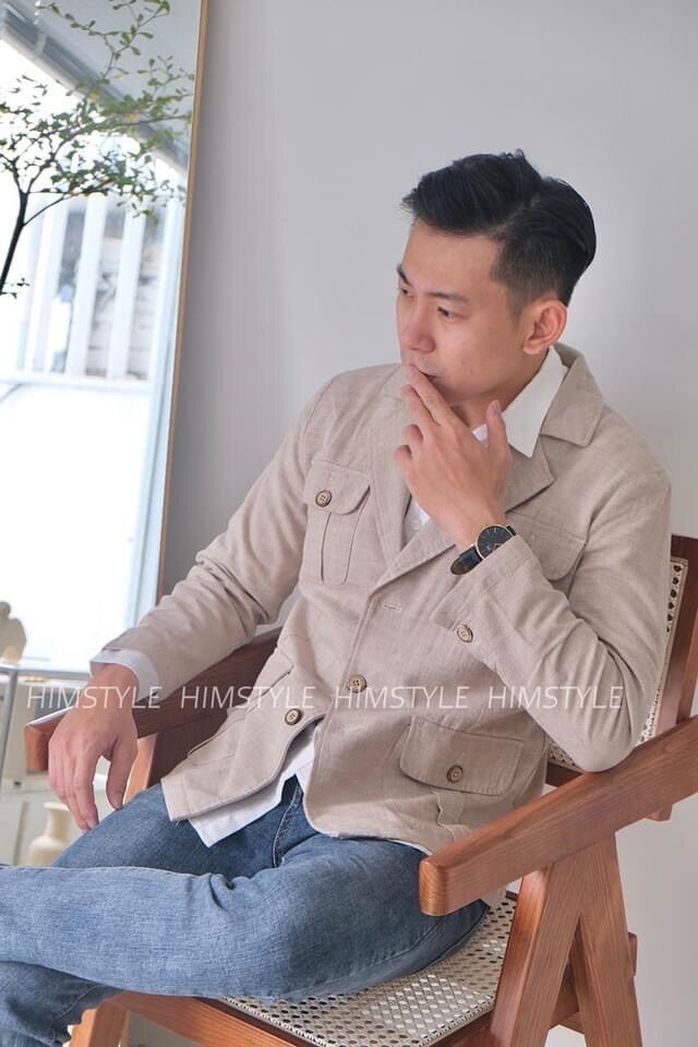Áo Khoác Nam Blazer Chất Linen Bố