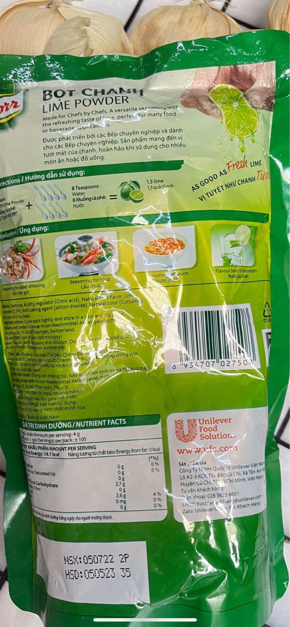 BỘT CHANH KNORR / LIME POWDER 400GRAM