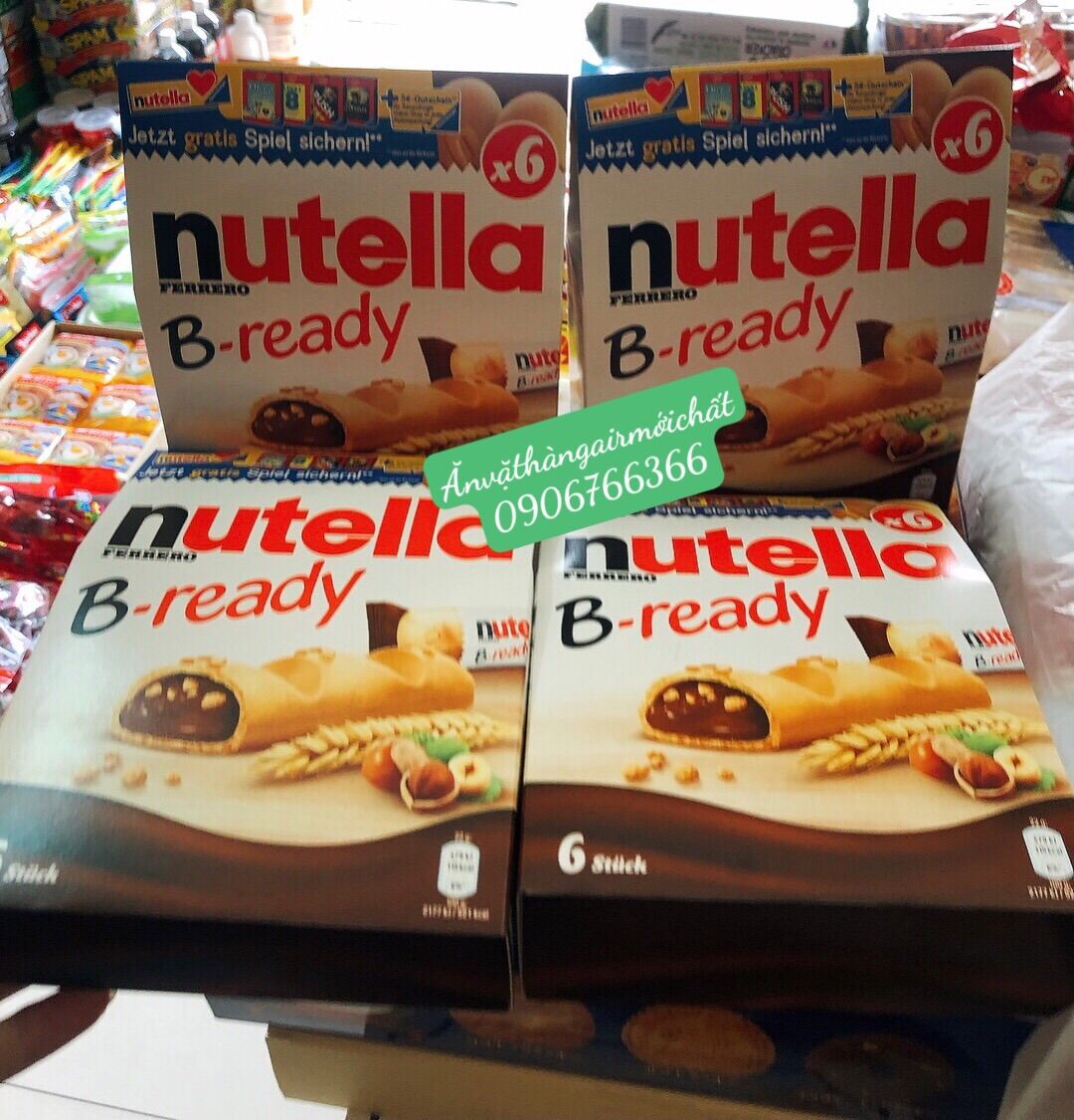 [DATE ĐẸP 09/2026]Bánh Quy Nhân Socola Hạt Phỉ Nutella B-Ready - Hộp 132 Gram (6 Bánh)