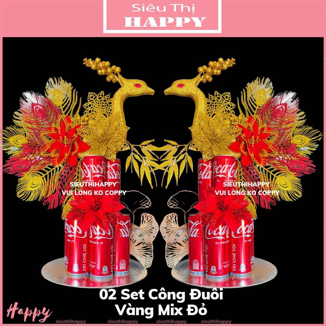Set trang trí mix sẵn hình con công - Set công trang trí tháp bánh kẹo tháp bia tháp nước ngọt.