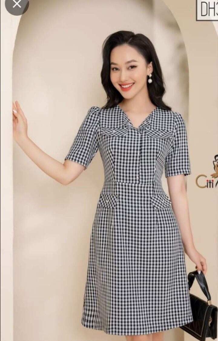 Đầm caro nữ mẫu mới