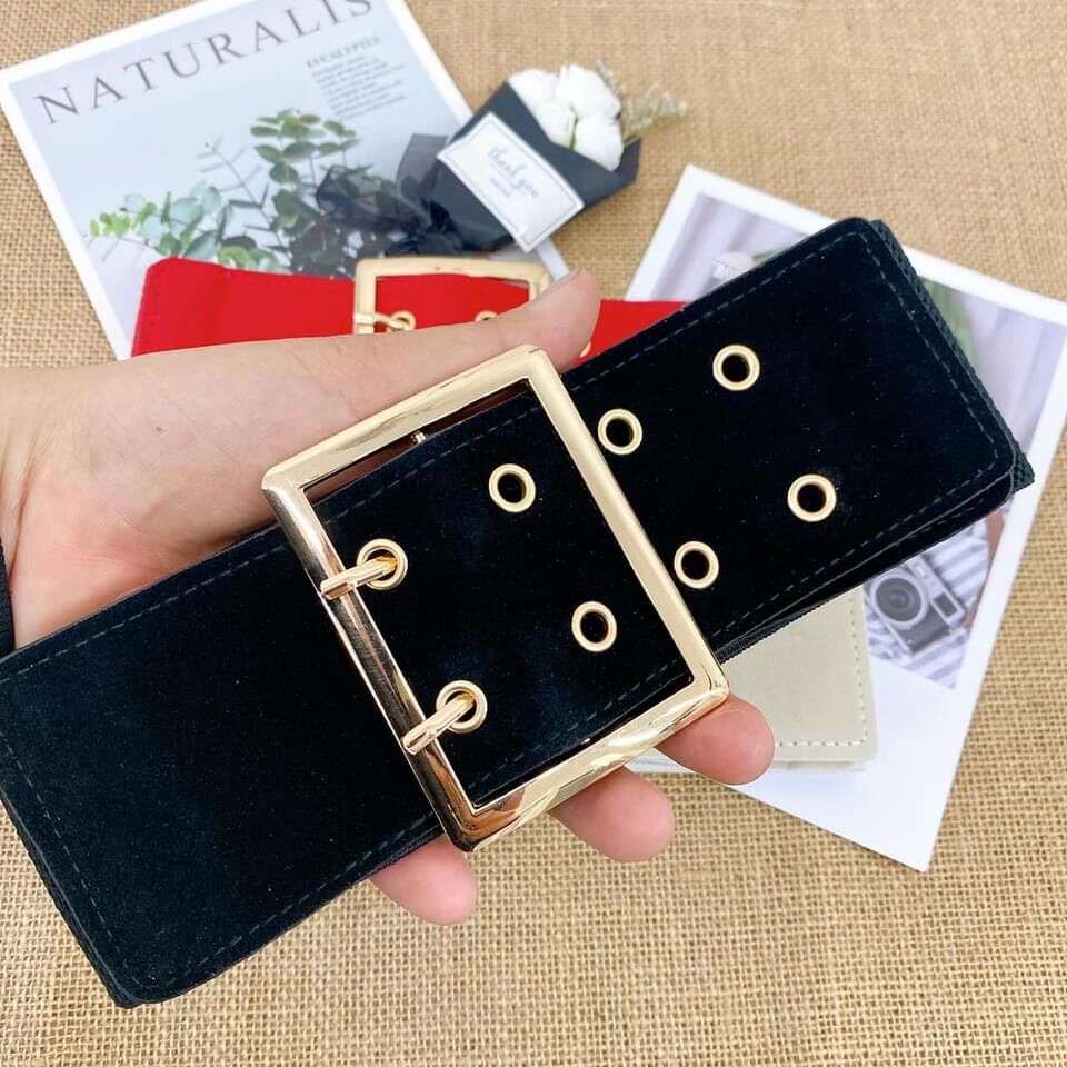 Dây nịt 2 kim nhung bản 6cm
