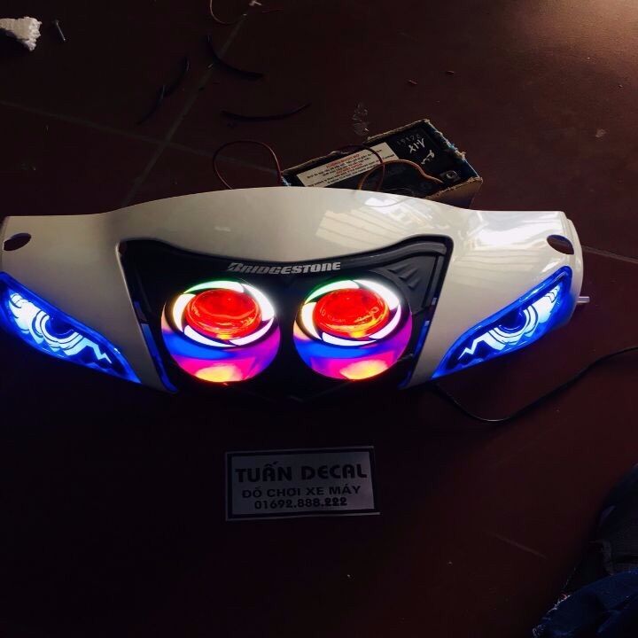 Combo  pha cú đèn  và đôi mắt xinhan audi có led nắp wave các đời