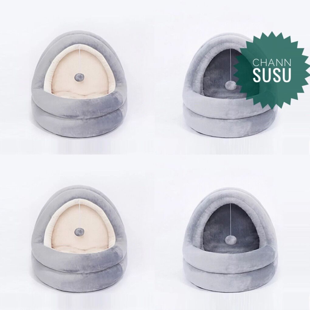 Ổ nhà nệm vòm 2 lớp mịn đẹp cho chó mèo thú cưng - Nhà đệm cho thú cưng - Channsusu Pet Shop
