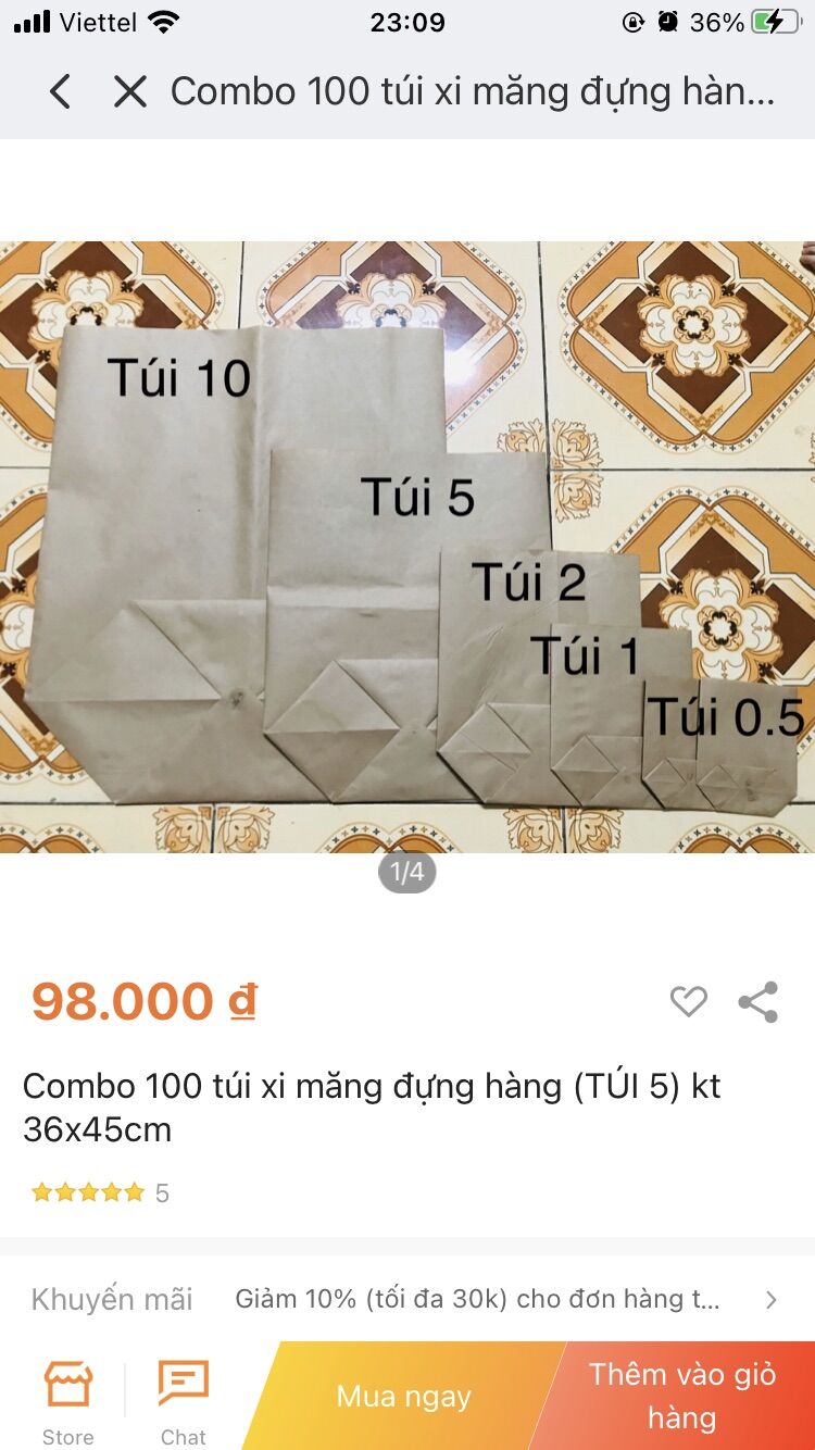 Set 100 túi 7 xi măng đựng hàng (kt 41x50)cm