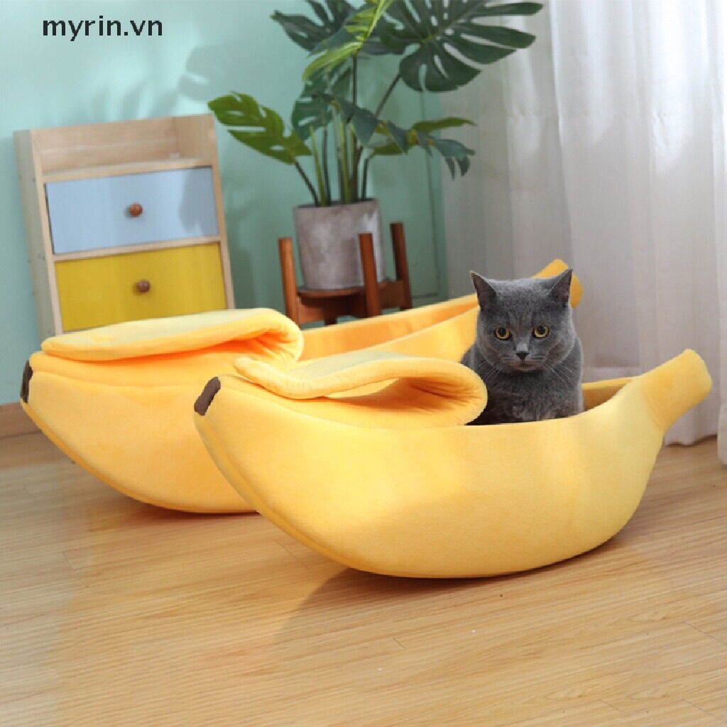 Ổ nệm nằm ngủ hình trái chuối cho chó mèo size m - l