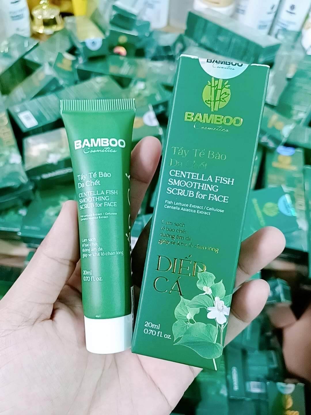 Combo Mặt nạ diếp cá & tẩy tế bào chết Bamboo, giải cứu da mụn