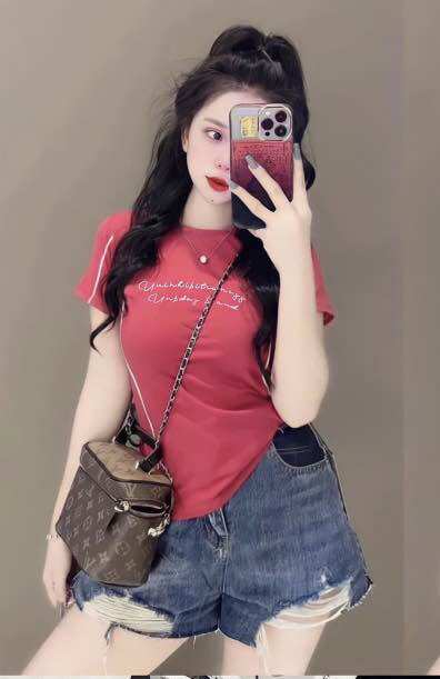 Áo thun nữ  cổ tròn tay ngắn