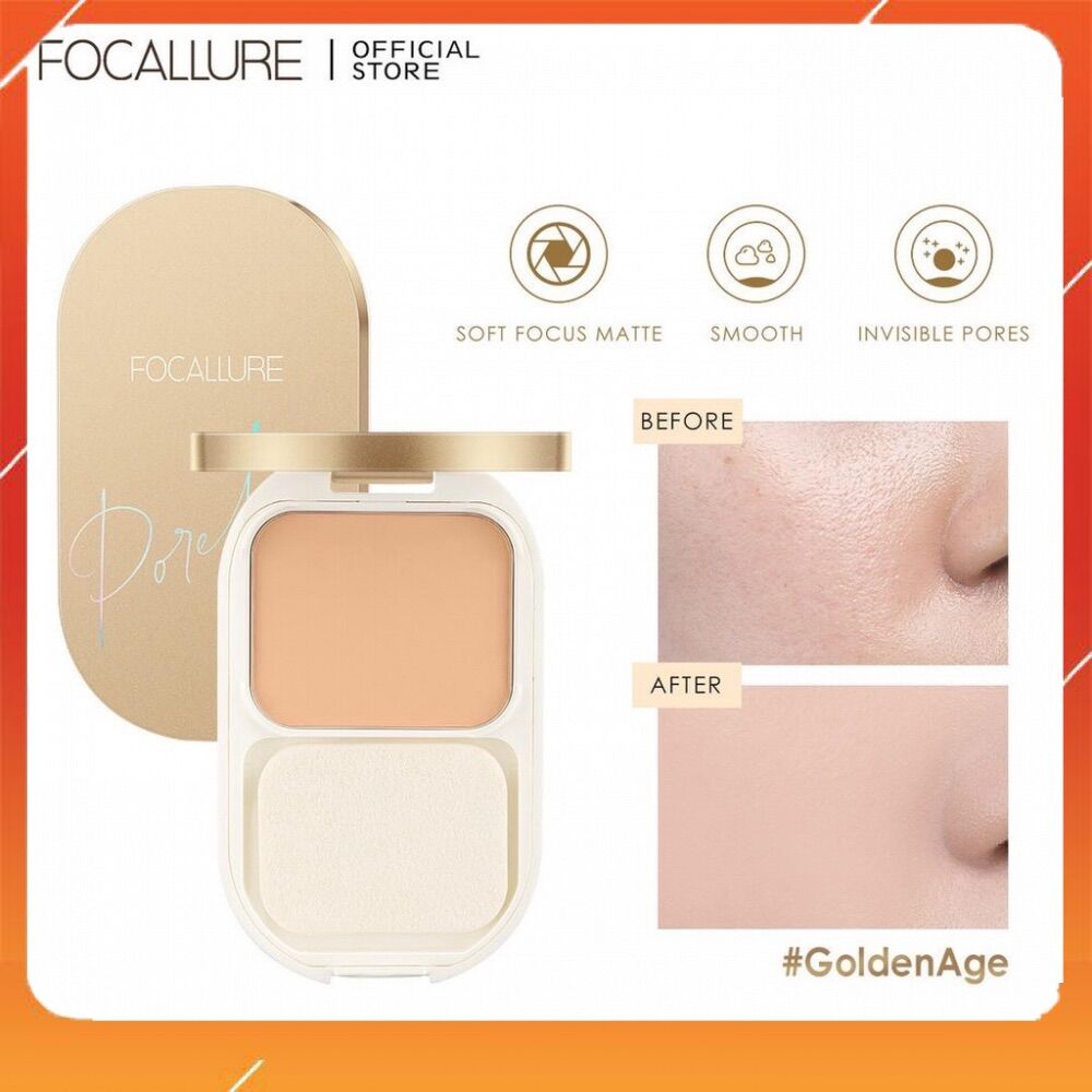 FA206 Phấn phủ Focallure Golden lâu trôi không thấy lỗ chân lông mềm mại và nhẹ 10g