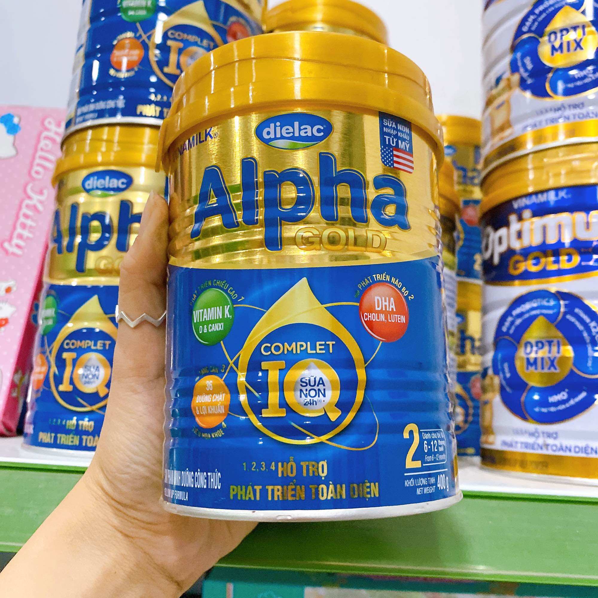 Sữa bột Dielac alpha gold lon 900 g số 1,2,4
