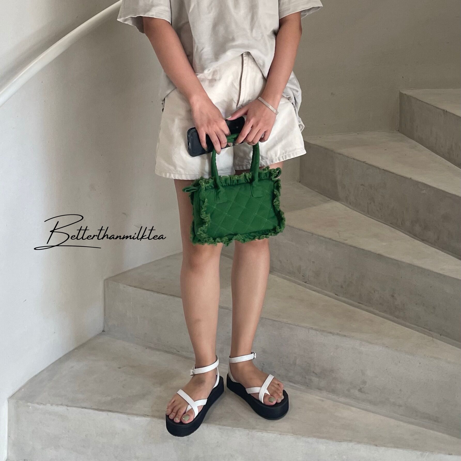[SaSa] Sandals Betterthanmilktea SaSa đế xuồng cao 3cm