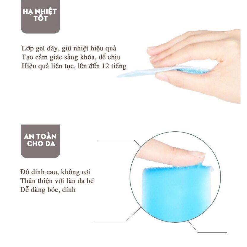 [Hộp 6 Miếng] Miếng Dán Hạ Sốt Cooling Sheet Apple Dùng Cho Người Lớn