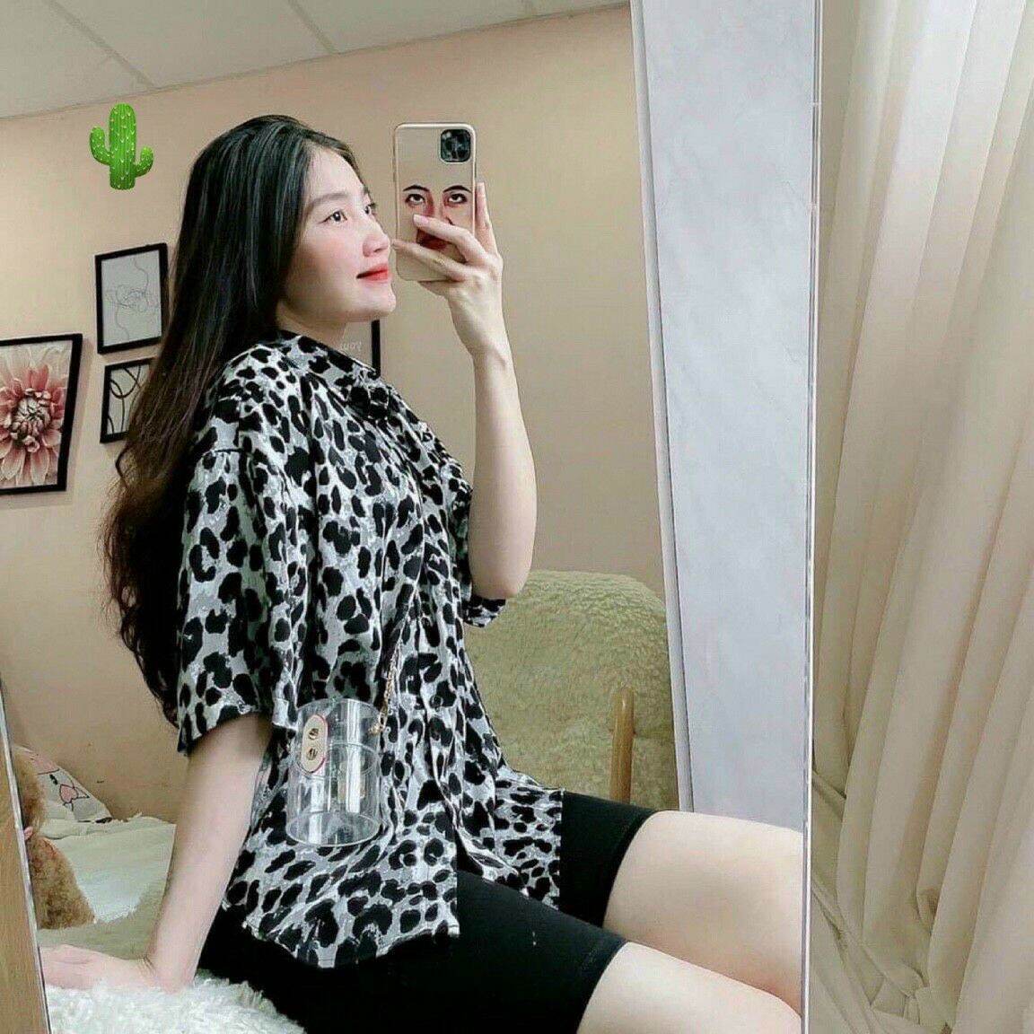 full set Áo sơ mi kèm quần ôm đốm xám
