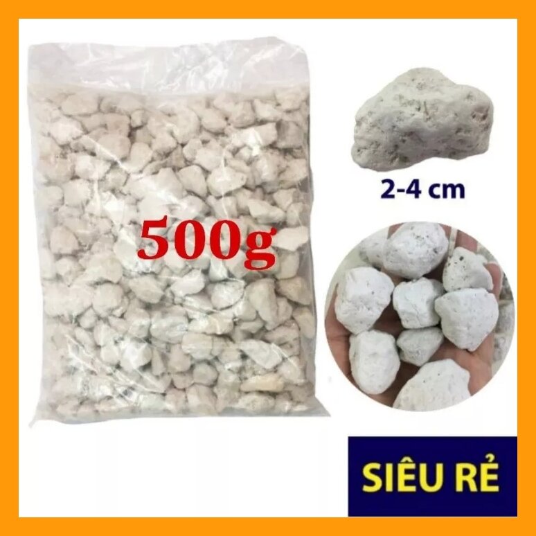 500g đá lông vũ nham thạch trắng turkey 2-4 lọc hồ cá