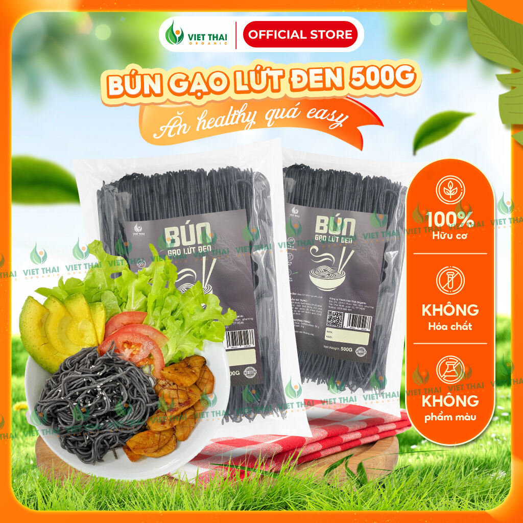 [MỚI] Bún Gạo Lứt Đen 100% Hữu Cơ Ăn Kiêng Eat Clean Thực Dưỡng Siêu Ngon Việt Thái Organic