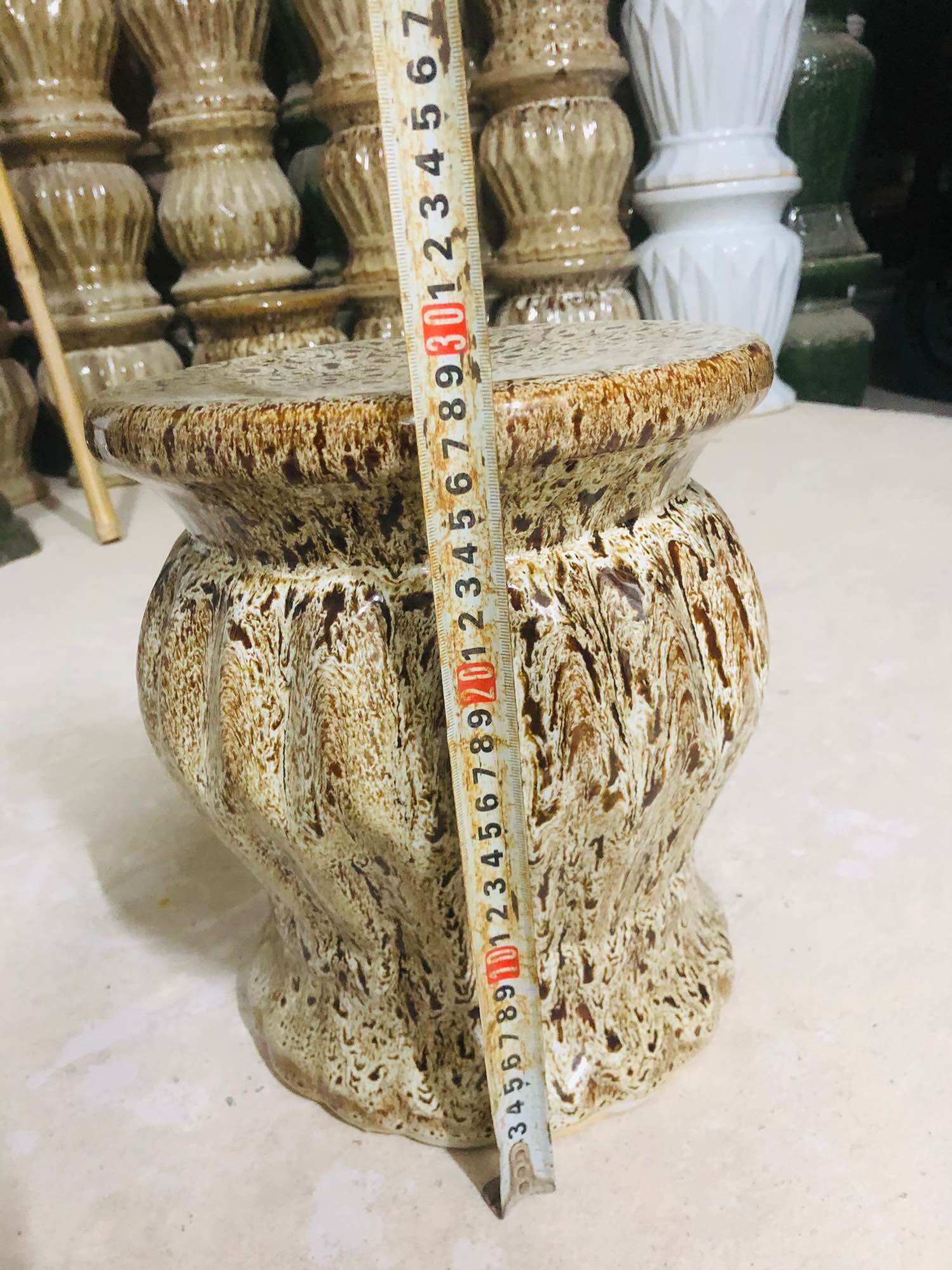Đôn sứ kê chậu cây ( gốm sứ bát tràng)