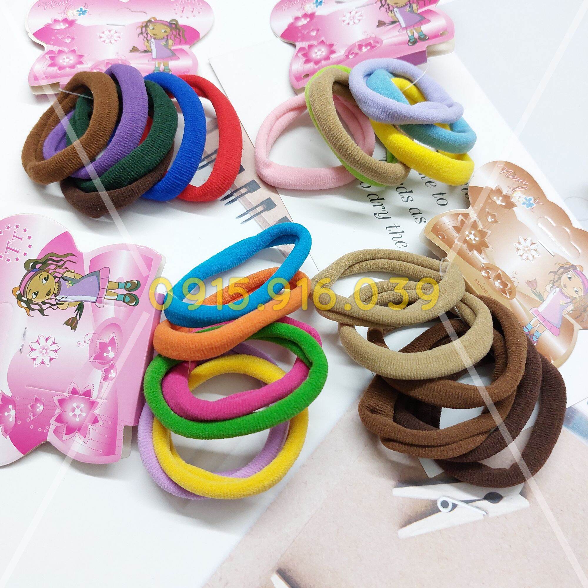 Set 6 Buộc tóc thun nhiều màu, cột tóc nữ surishops