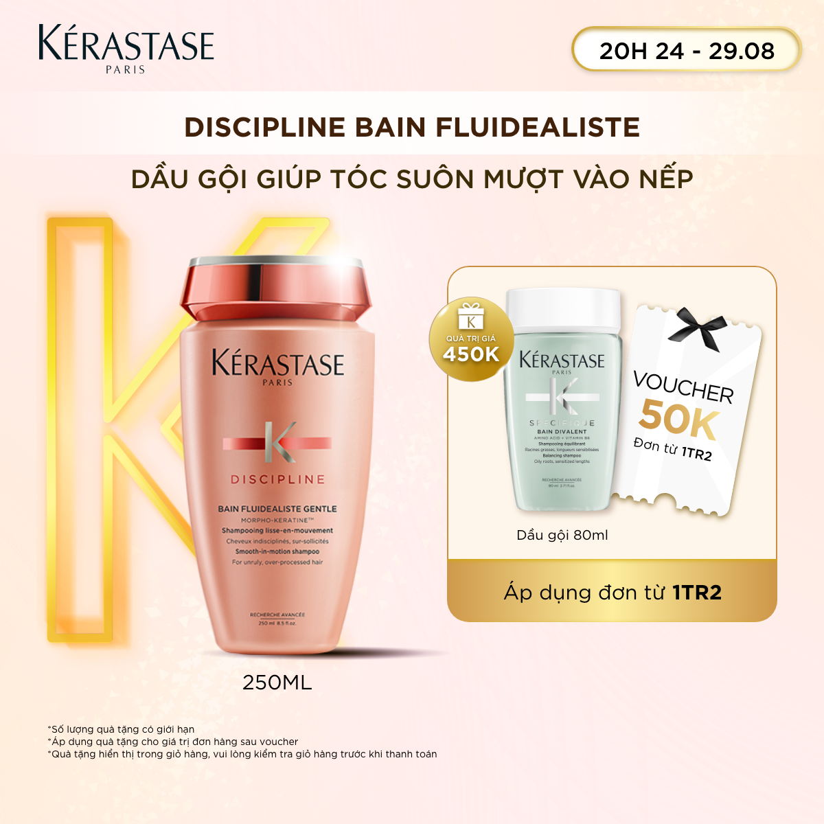 Dầu gội suôn mượt tóc Kérastase Discipline Bain Fluidealiste 250ml