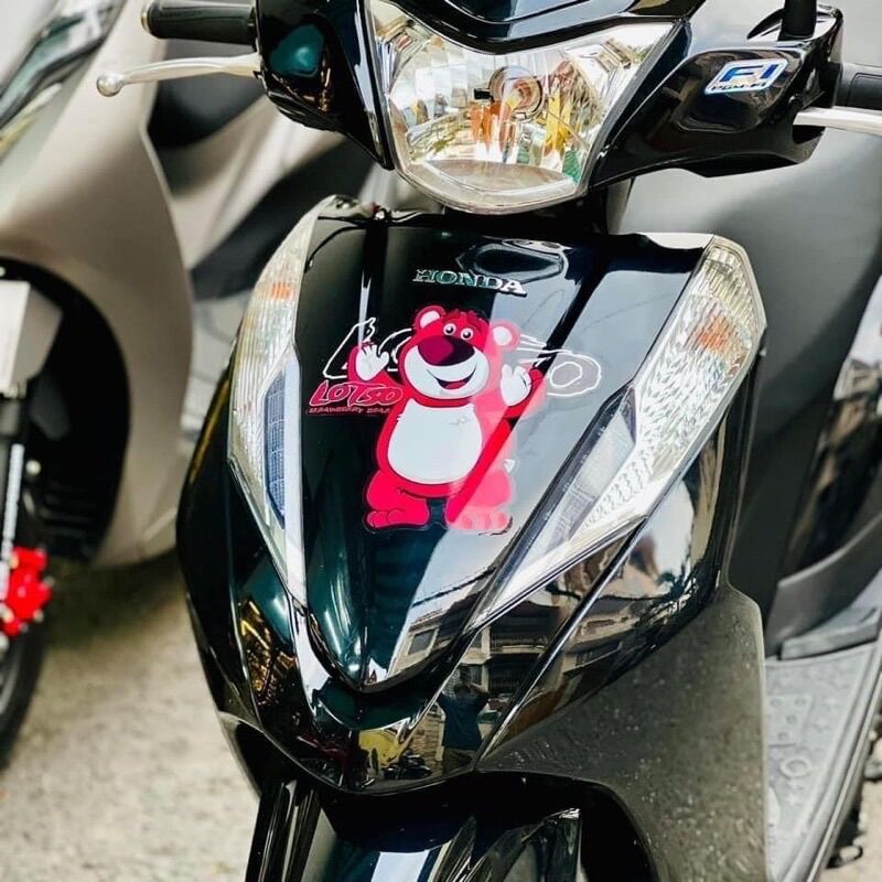 Tem logo Decal gấu Hồng dễ thương Lotso