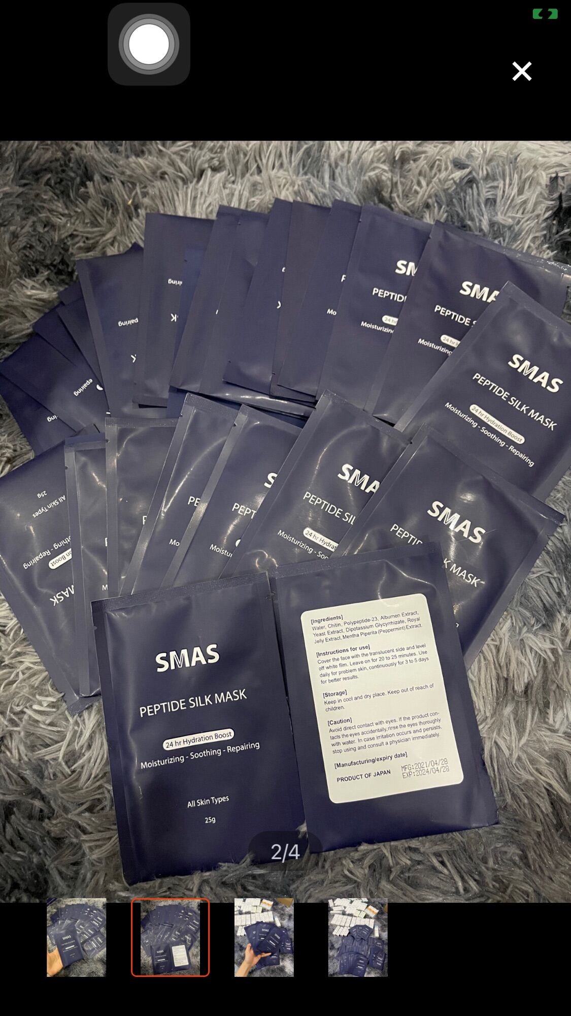 Mặt Nạ Dưỡng Và Phục Hồi Da Smas Peptide Silk Mask Nhật Bản