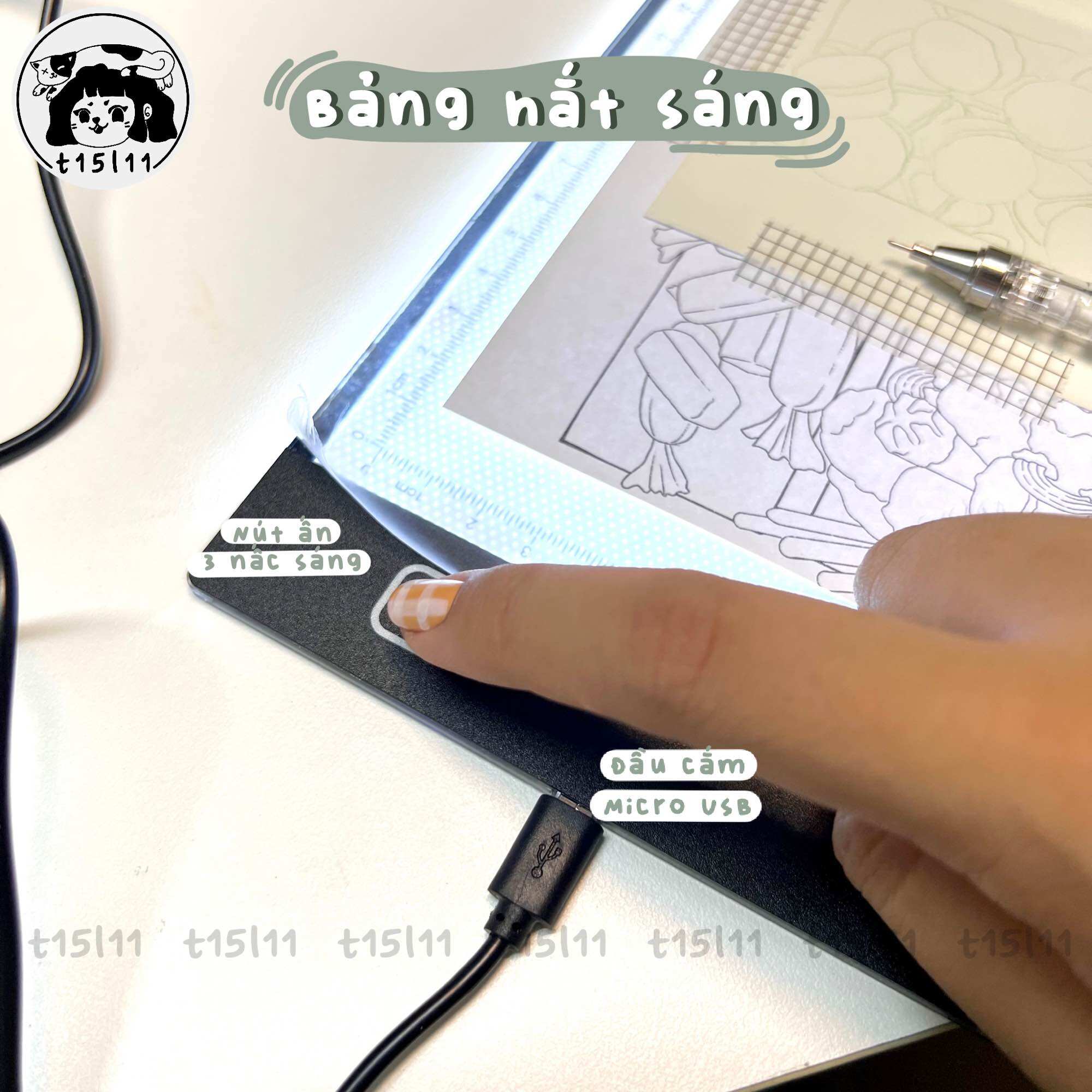 [t15l11] Bảng hắt sáng 3 cấp độ A5/A4