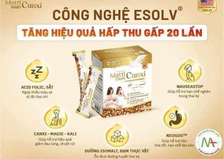 Sữa dinh dưỡng cho mẹ bầu Mattimum Canxi hàng chính hãng
