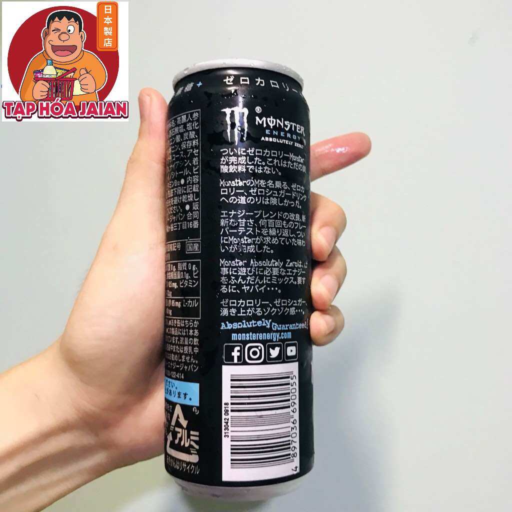 Nước Tăng Lực Asahi Monster Energy Zero (Chai Xanh x 355 ml) Nhật Bản