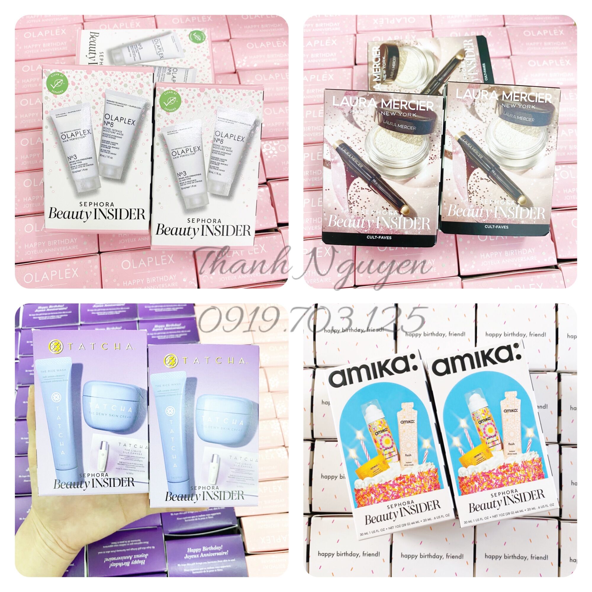 Set dưỡng da Tatcha, dưỡng tóc Olaplex và phấn phủ Laura bill Sephora Us