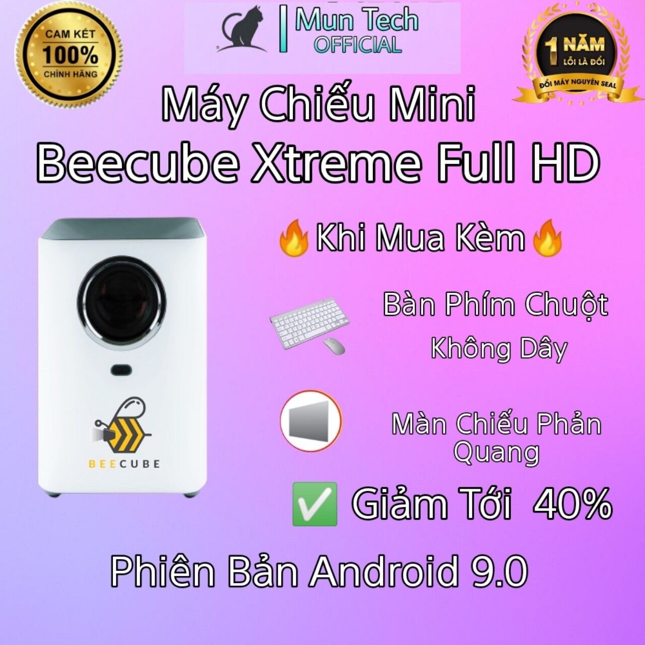 [Trả góp 0%]Siêu Máy Chiếu BEECUBE Xtreme - Độ Phân Giải FullHD 1080P - Độ Sáng Khủng 7000 lumens Và Máy Chiếu Beecube X2 Max Bảo Hành 12 Tháng Tặng kèm Màn Giá Đỡ Và Dây HDMI