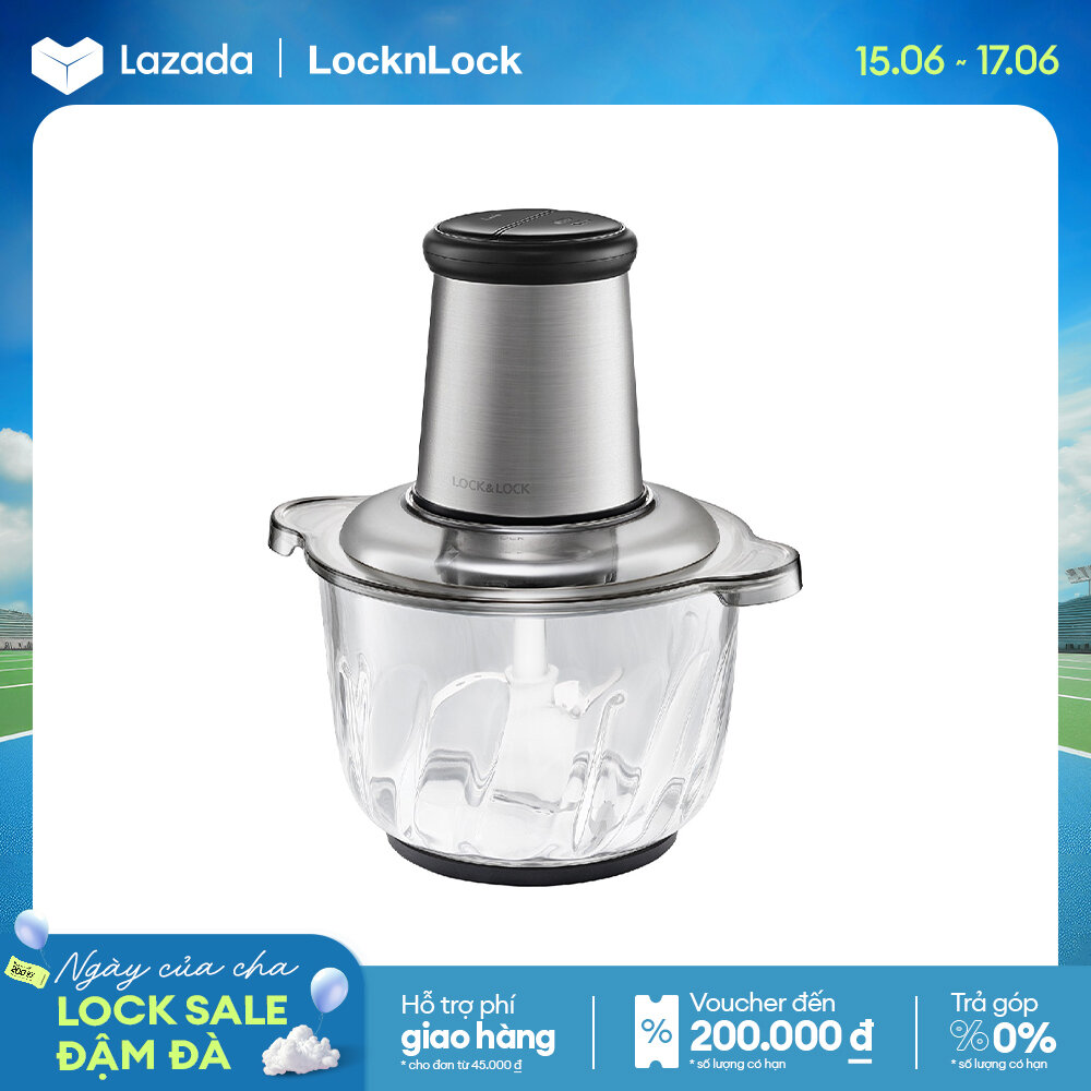 Máy xay thịt lock&lock meat chopper 2.4l màu bạc ejm186slv
