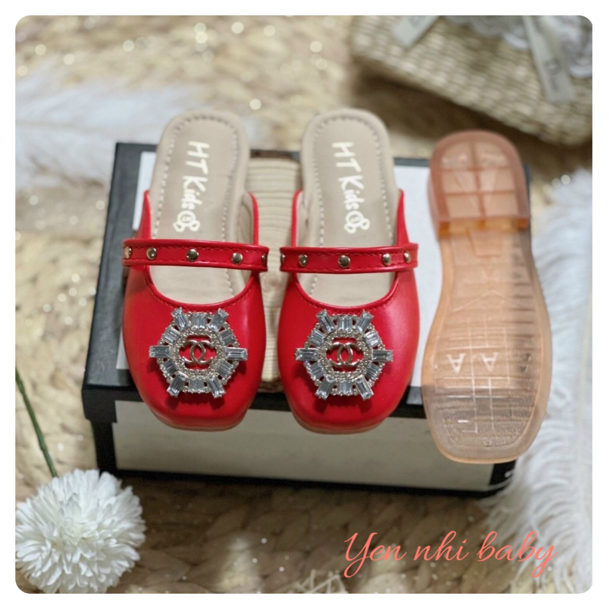 Giày sục xinh tết cho bé gái,da PU mềm 2-10tuổi