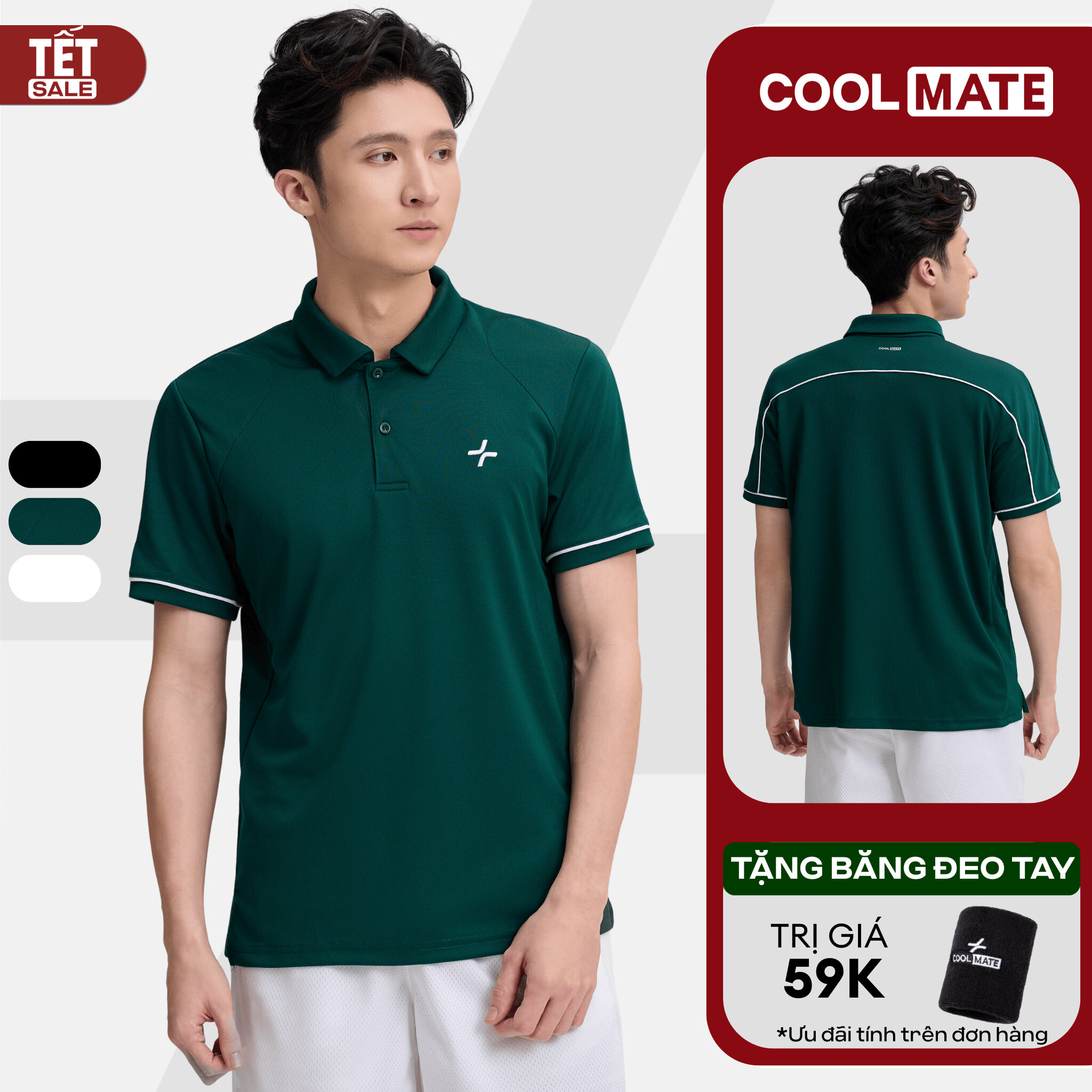  DUY NHẤT 20h 31.12-3.1 TẶNG WRISTBAND Áo polo thể thao nam Pickleball Exdry Nhanh khô Thoáng khí Thấm hút tốt Coolmate 