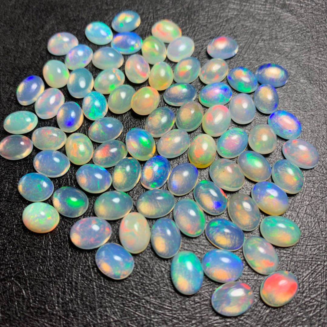 Mặt nhẫn đá nguyên bản opal tự nhiên mặt nhẫn nạm khảm opal châu phi trang sức đeo tai 66